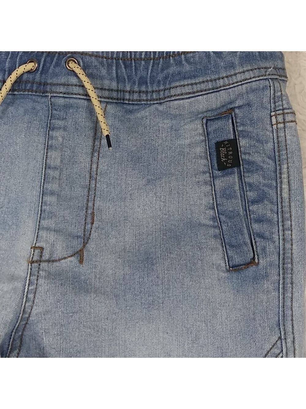 Nitrous Black Pull On Elastic Waist Jogger Jeans - Picture 5 of 12